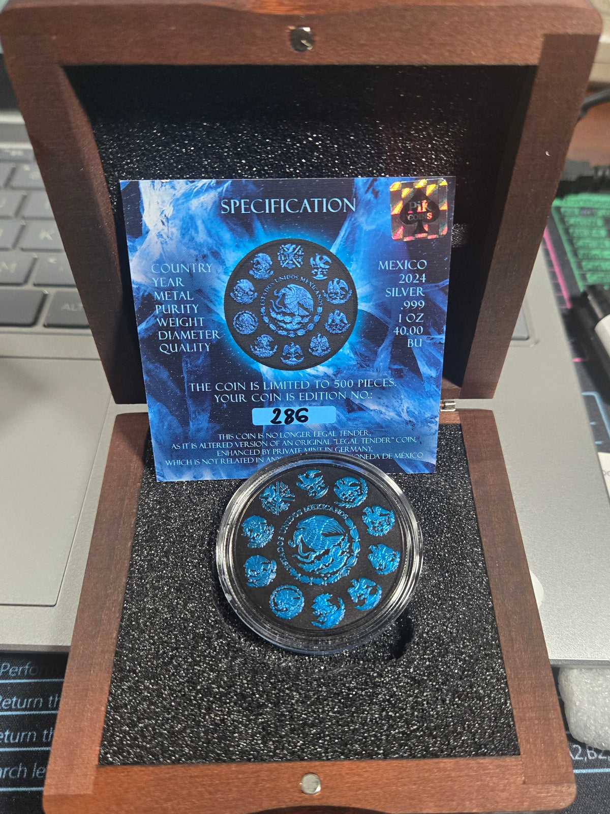2024 Mexican Libertad 1 oz Silver – Blue Edition – Limited to 500 ( 2 Entries to the GAW)