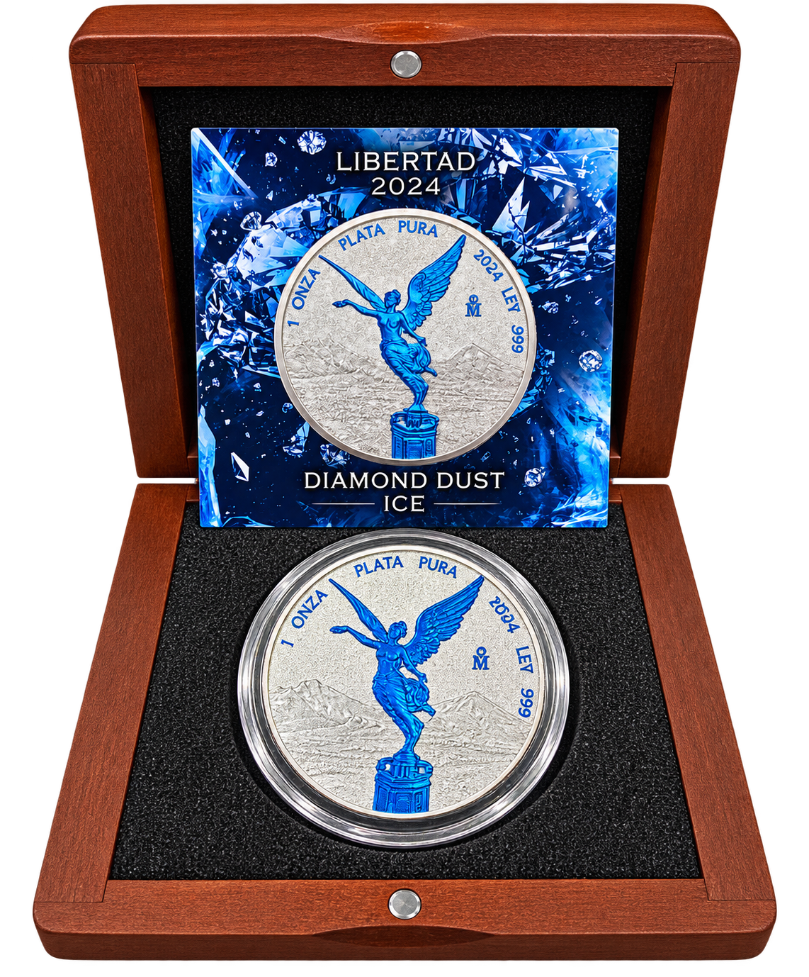 2024 Mexican Libertad 1 oz Silver – Diamond Dust Ice Blue Limited Edition (2 Entries to the GAW)