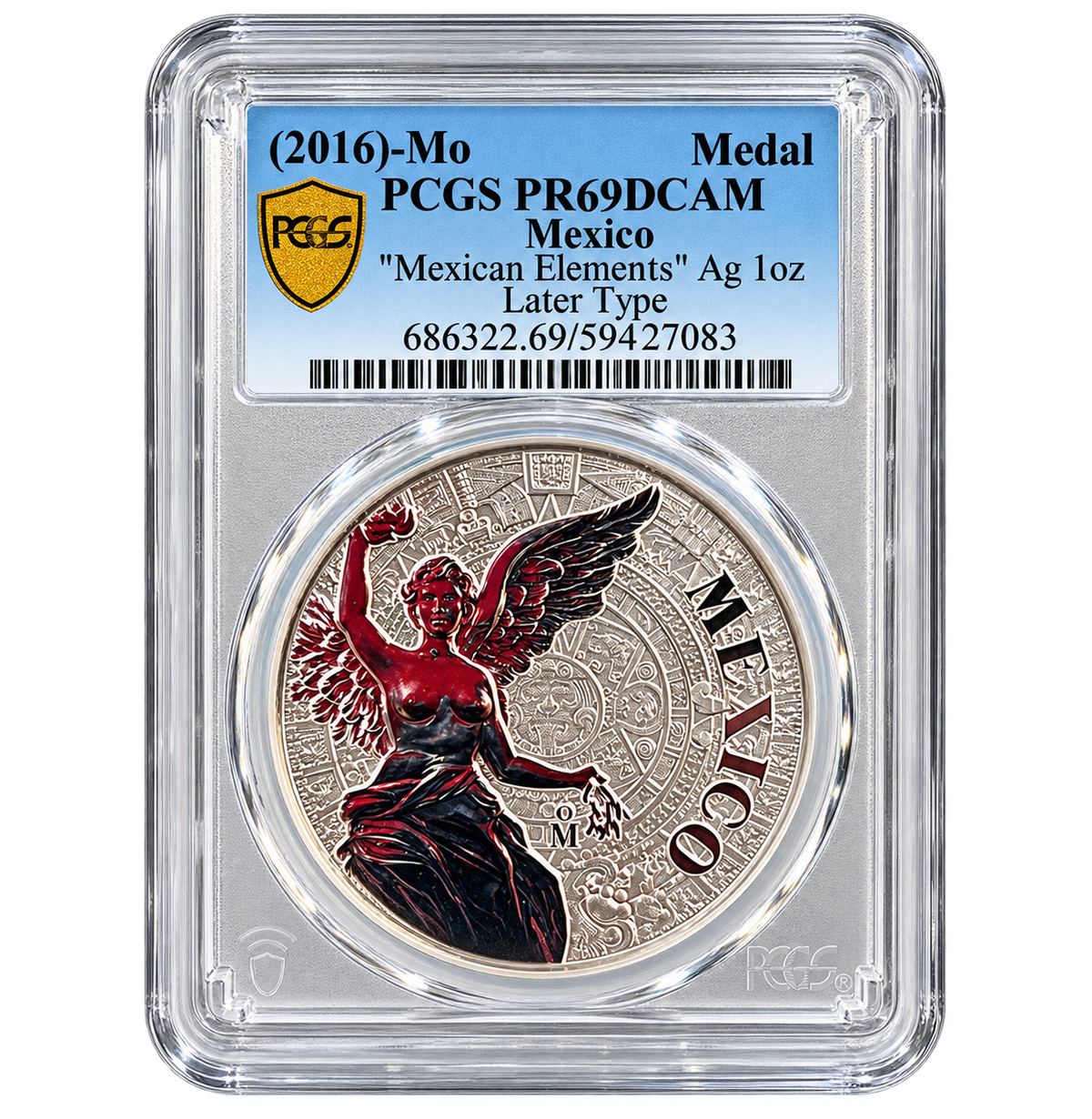 "2016-Mo Mexican Elements 1 oz Silver Medal PCGS PR69DCAM (5 Entries to the GAW)